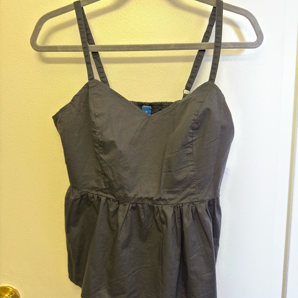 Gray Camisole with Peplum and Bustier Design